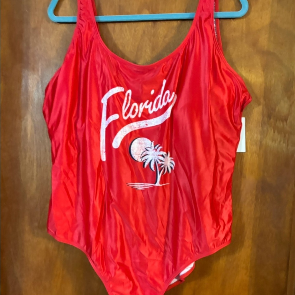 Brand New with tags Women’s Creative Apparel Red Florida Bathing Suit swimsuit